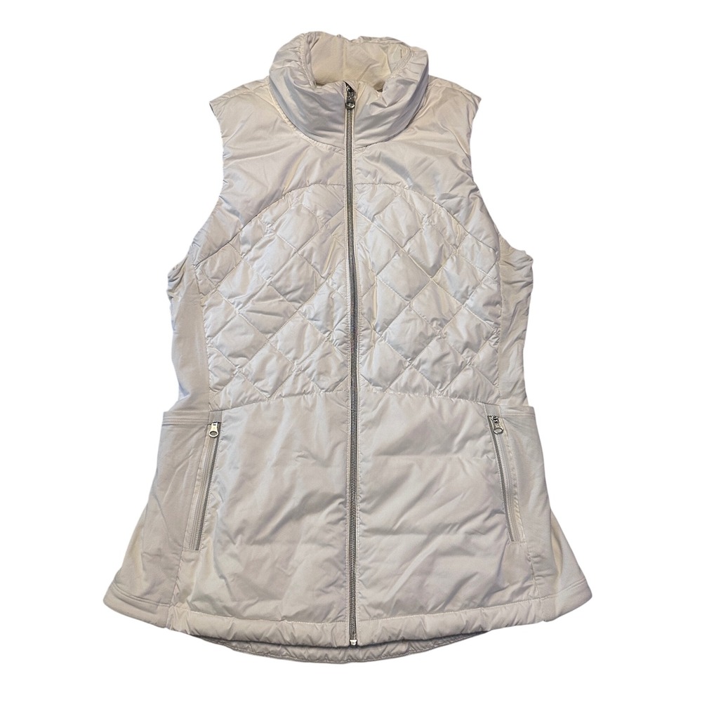 Lululemon Down For A Run Vest White Quilted Down Puffer‎ Size 8